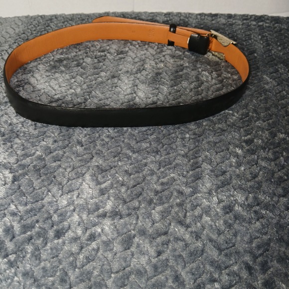 Lauren Ralph Lauren Italian Leather Belt Gold/brass Buckle Black Size S‎ main image 8